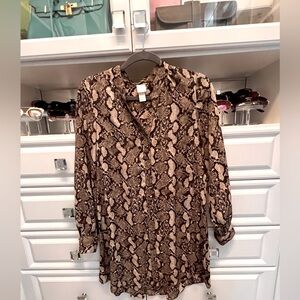 NWOT - snakeskin print shirt dress
